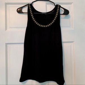Black sleeveless shirt with beads